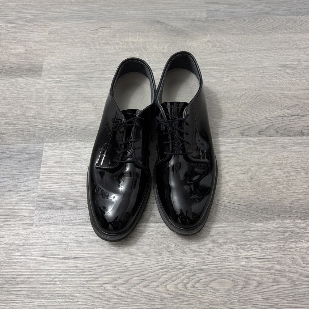Men’s Bates High Gloss Shiny Black Uniform Oxford Dress Shoes - Size 10D